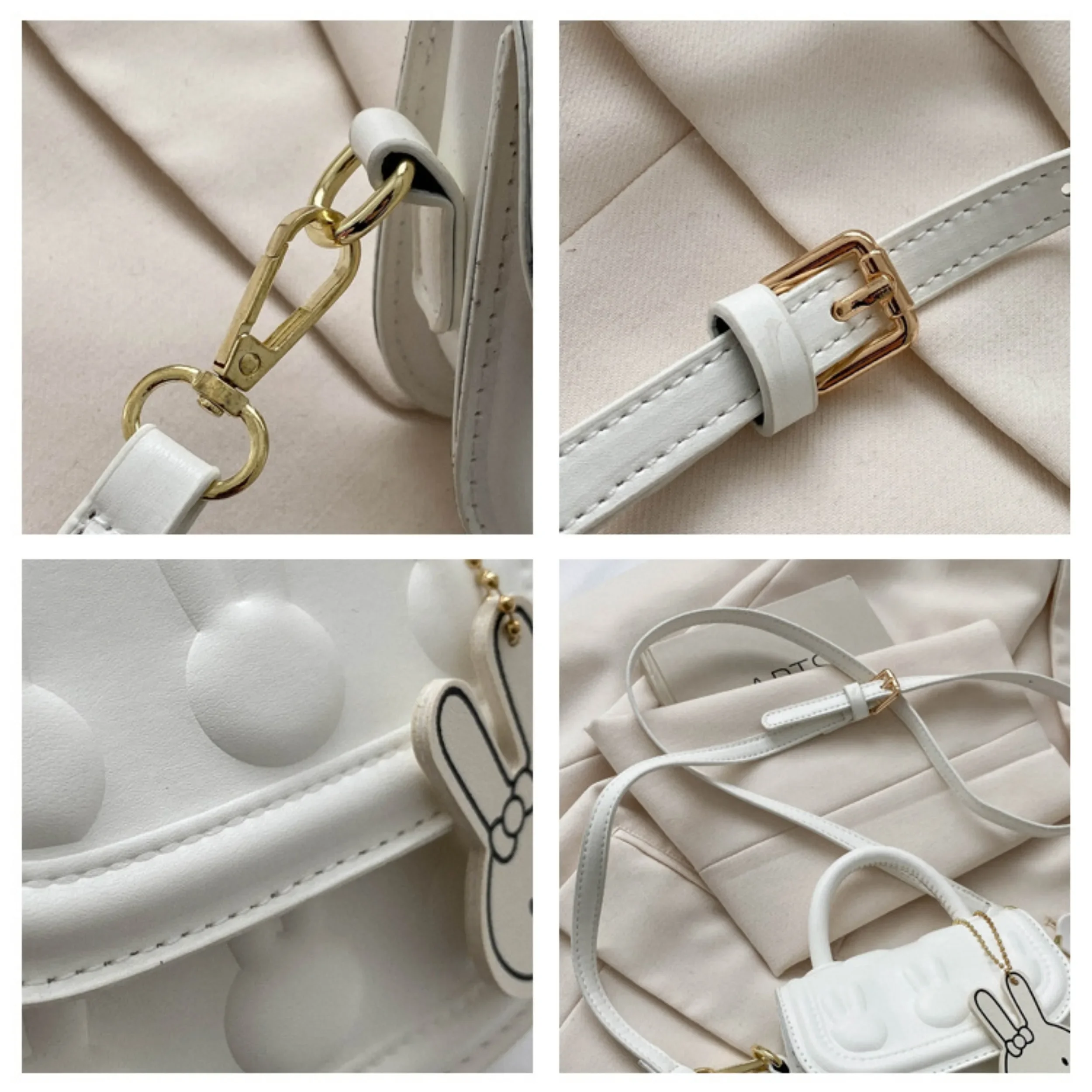 Kids Mini Small Square Bag Cute Rabbit Girl Messenger Bag Crossbody Bags Girls PU Leather Hand Bags Purses and Princess Handbags