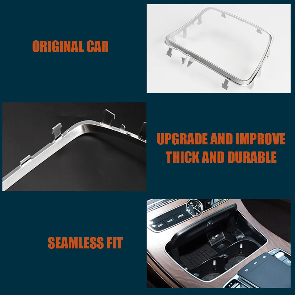 Car Water Cup Holder Strip 2136830500 Silver Chrome Frame Ashtray Cover Plating Strip for Benz E Class W213 15-20 Accessories
