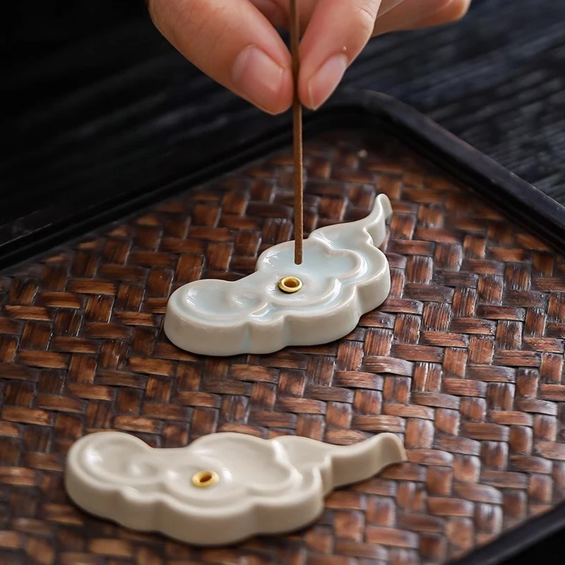 Ceramic Mini Incense Burner Decoration Tea Ceremony Incense Burner Household Indoor Sandalwood Incense Insertion Seat