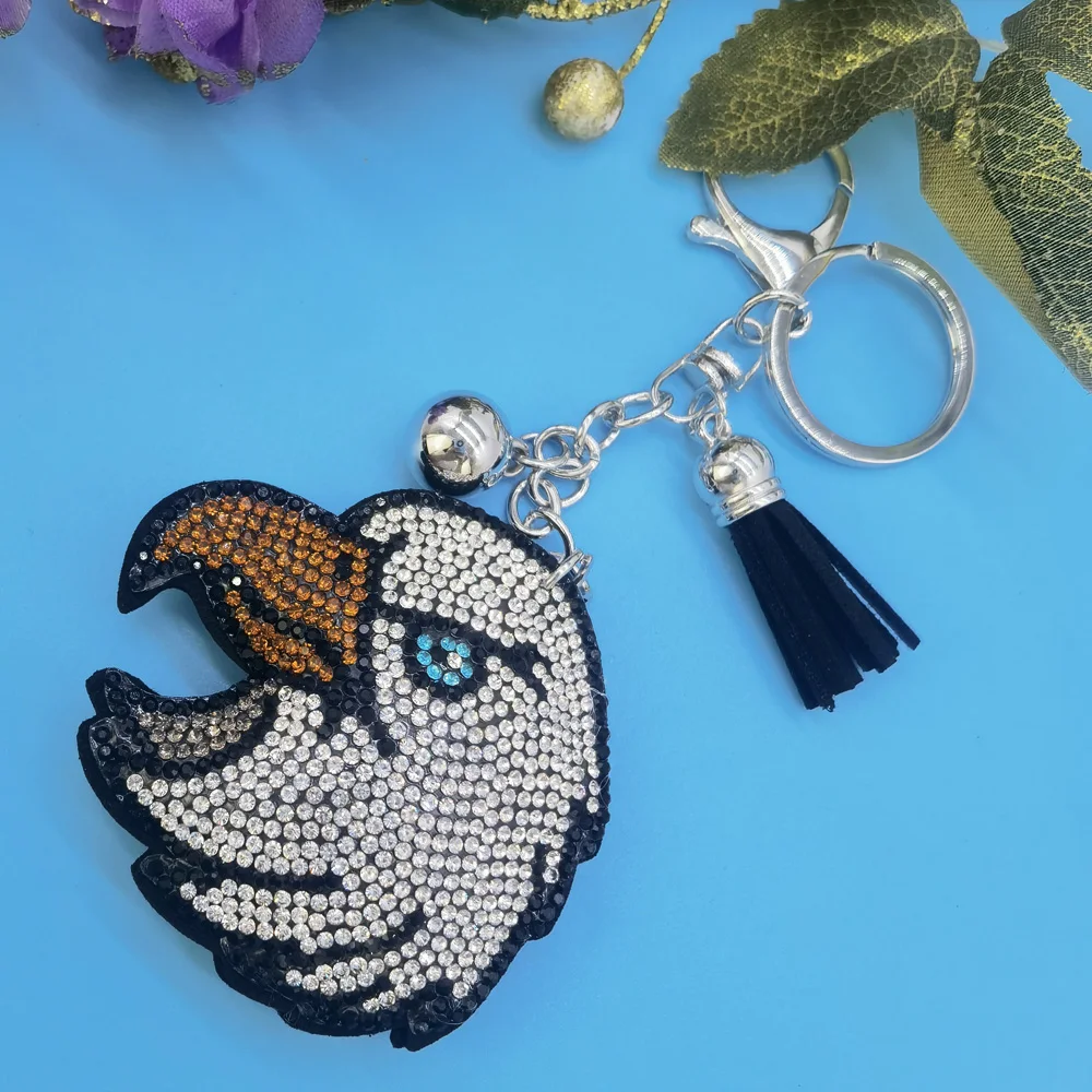 Fashion Creative Cartoon Eagle con portachiavi con strass di cristallo pieno portachiavi anelli borsa portamonete per auto portachiavi adorabili