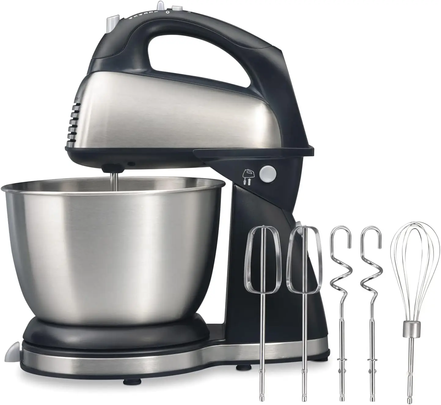 Sleek black and stainless steel finish
