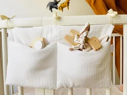 Baby Crib Organizer Hanging Bag Newborn Bed Hanging Diaper Toy Tissue Baby Bedside Storage Bag Baby Essentials Multi-Purpose
