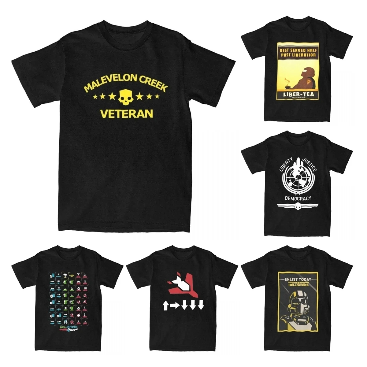 Hellbugs-Camiseta de algodón puro para hombre, camisa de manga corta con cuello redondo, ropa de fiesta, 2 Malevelon Creek Veteran