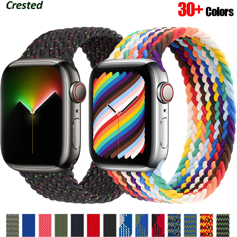 Ремешок соло Плетеный для Apple watch band 44 мм 40 38 42 нейлоновый браслет correa iWatch Series 3 4 5 SE 6