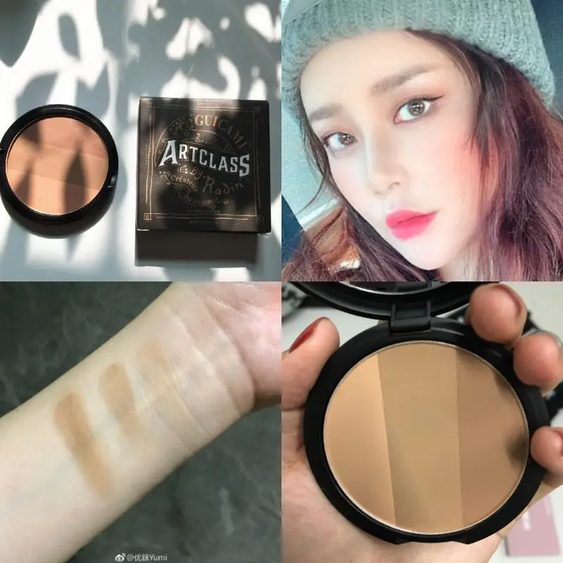 3 Colors Face Highlighter Contour Powder Palette Stereoscopic Five Senses v Shaped Face Bronzers Highlighter Powder face powder face highlighter face bronzer makeup palette contour palette