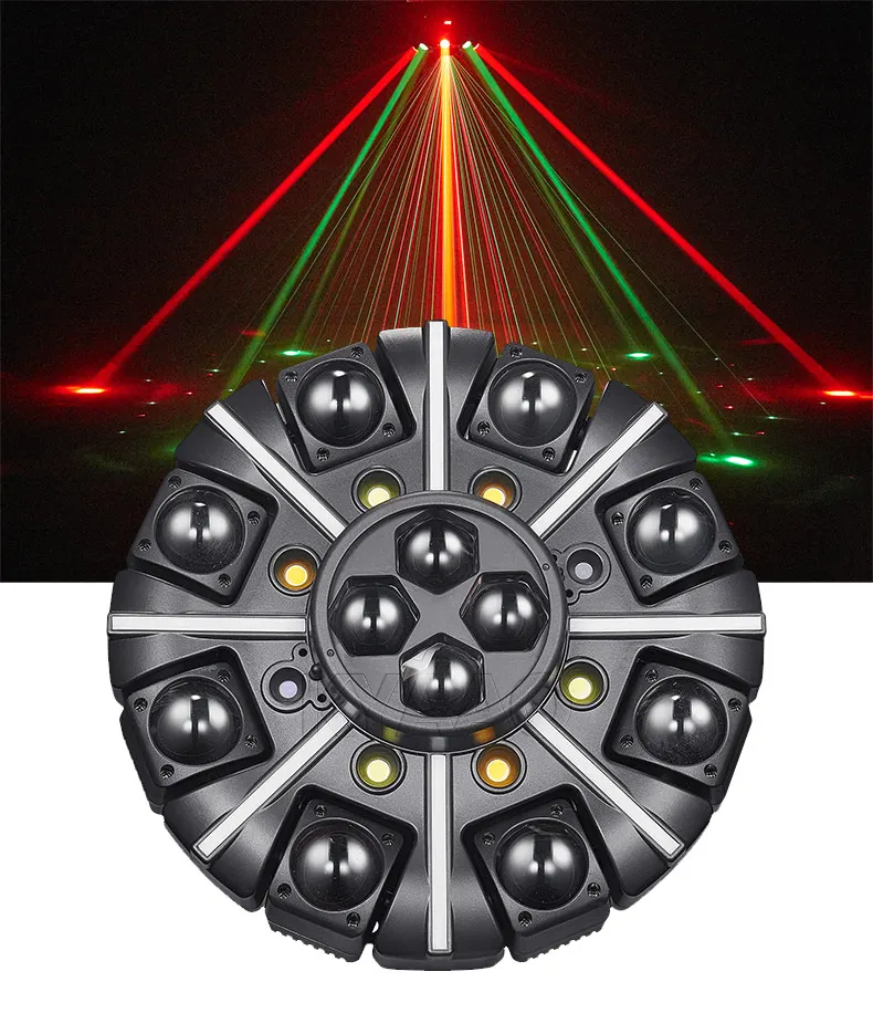 RGBW Moving Head Laser Strobe Stage Light for DJ Club Party Lighting