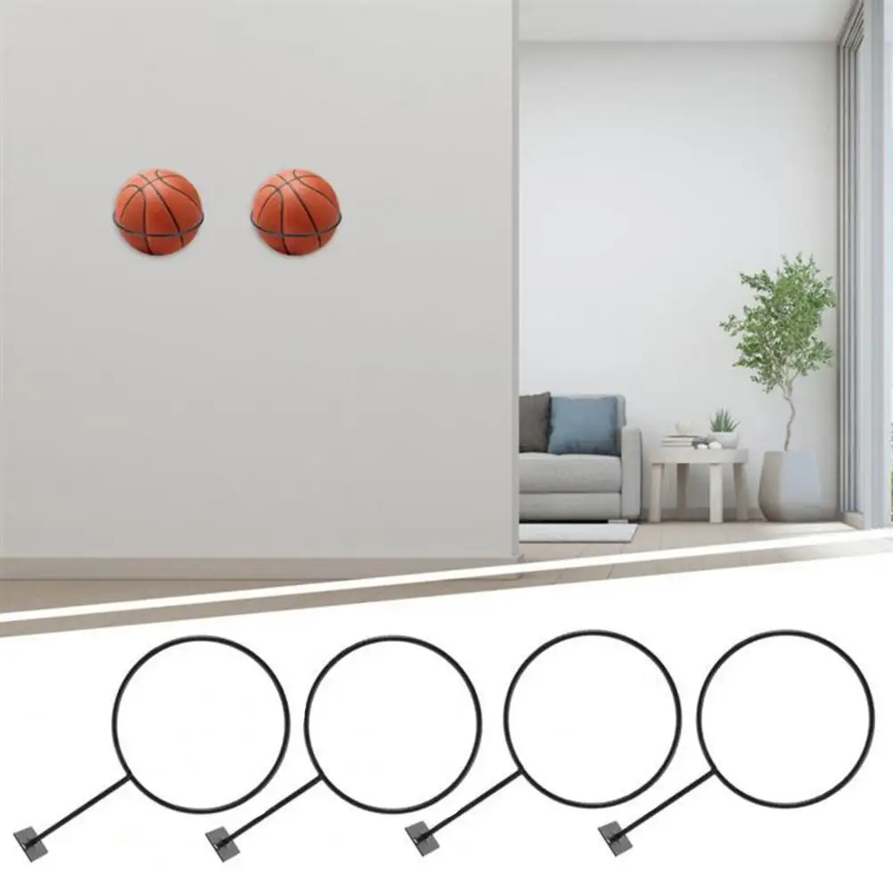

Reliable Football Support Display Stand Basketball Holder Versatile Wall Mount Ball Holder Organize Display Football Basketball