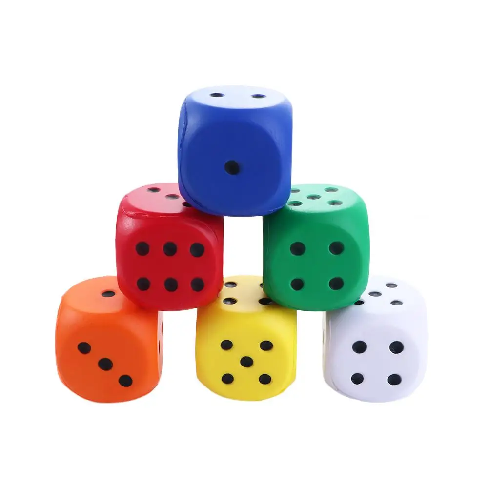 for Children Gag Toy Squeeze Solid Color Finger Training Length 6cm Soft Sponge Dice Pressure Relief Point Dice Anti Stress