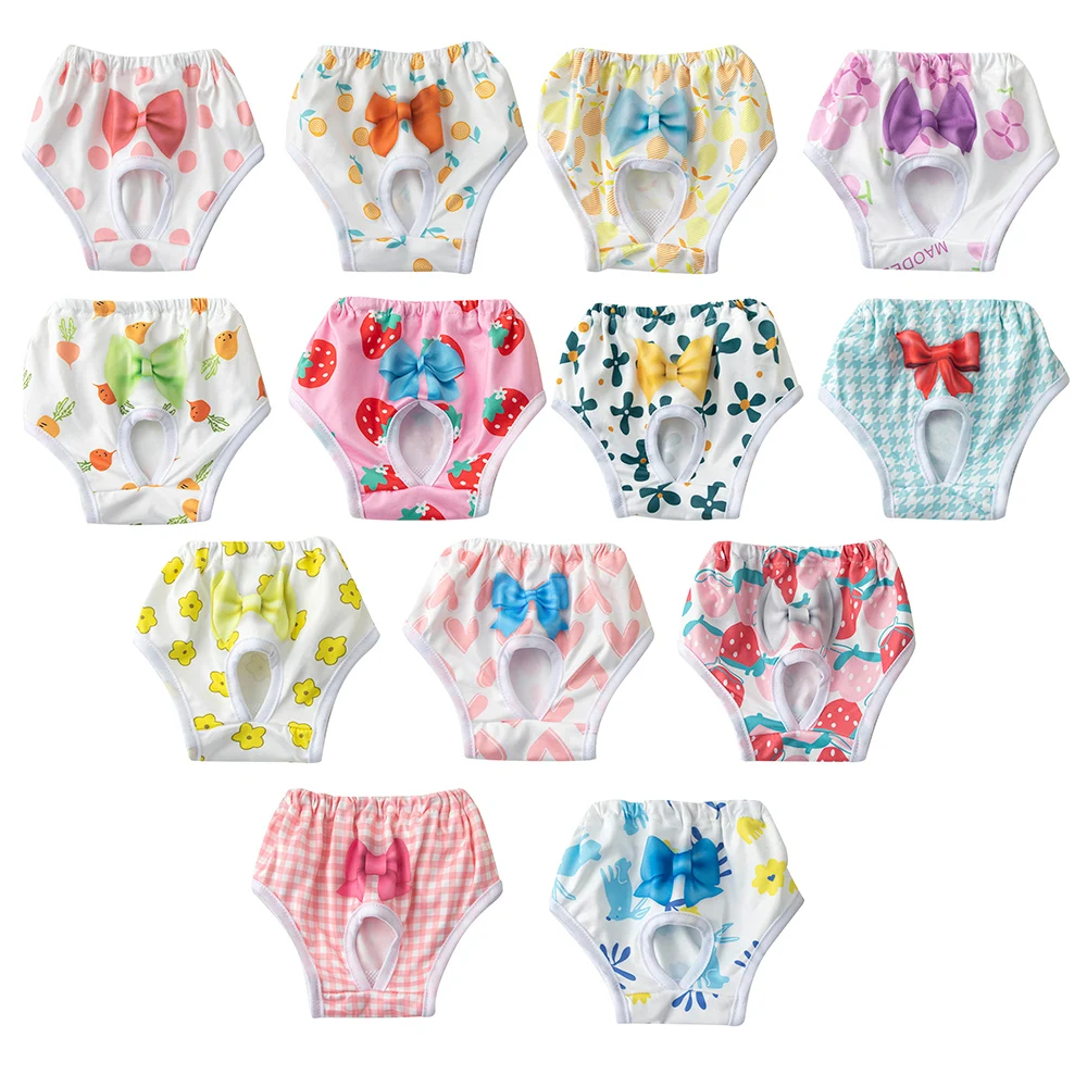 Dog Diapers Pet Supplies Dog Menstrual Pants Breathable Bow Clothes