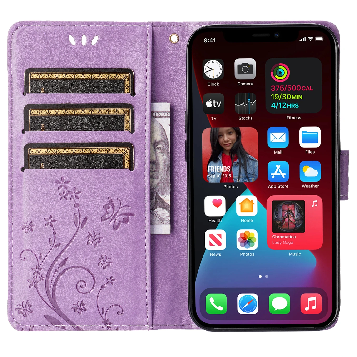 Butterfly Embossed PU Leather Phone Case