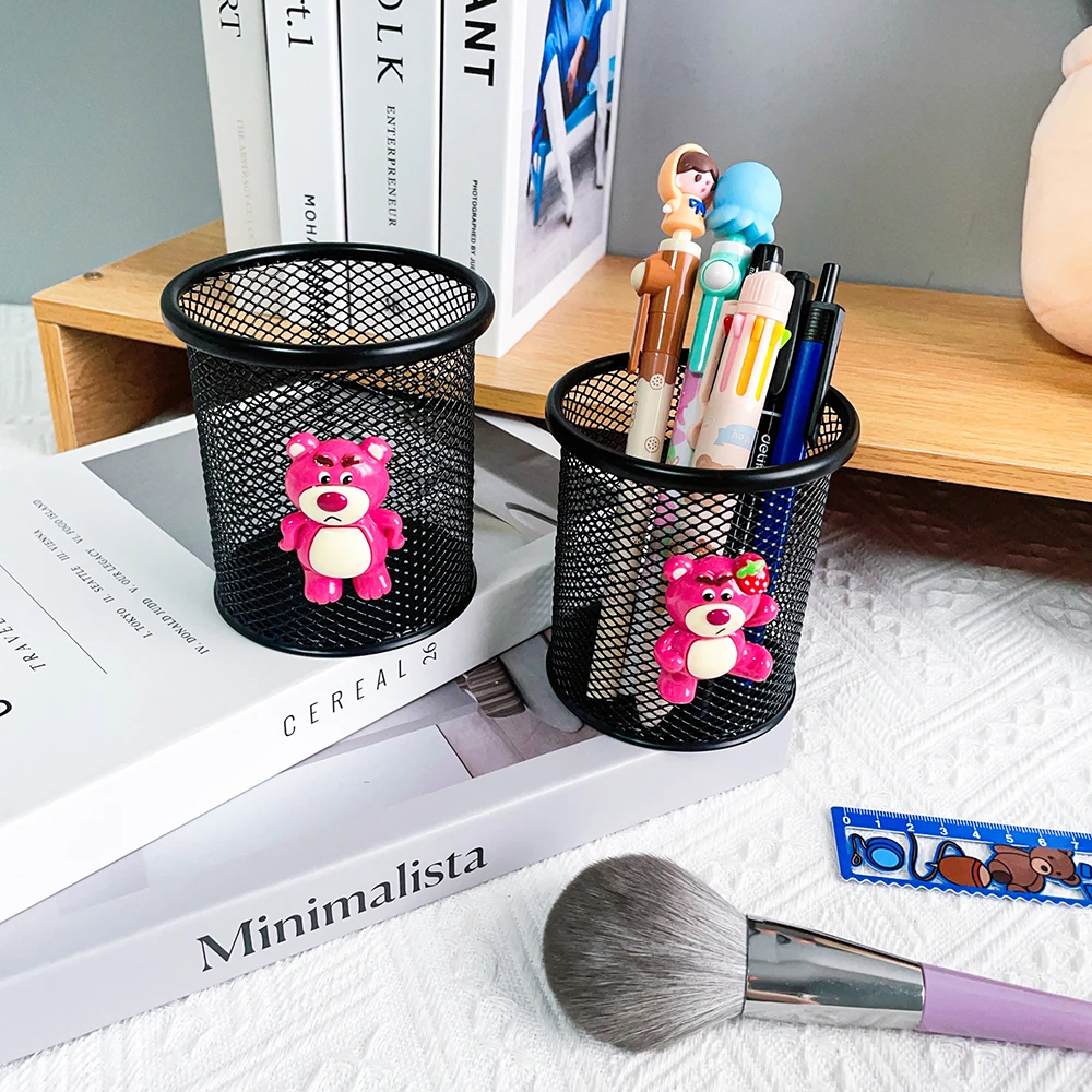 Cartoon Disney Winnie the Pooh Pen Holder, Playful Winnie the Pooh Makeup Holder, Kawaii Hollow Pen Holder Stationery Storage Bo 5