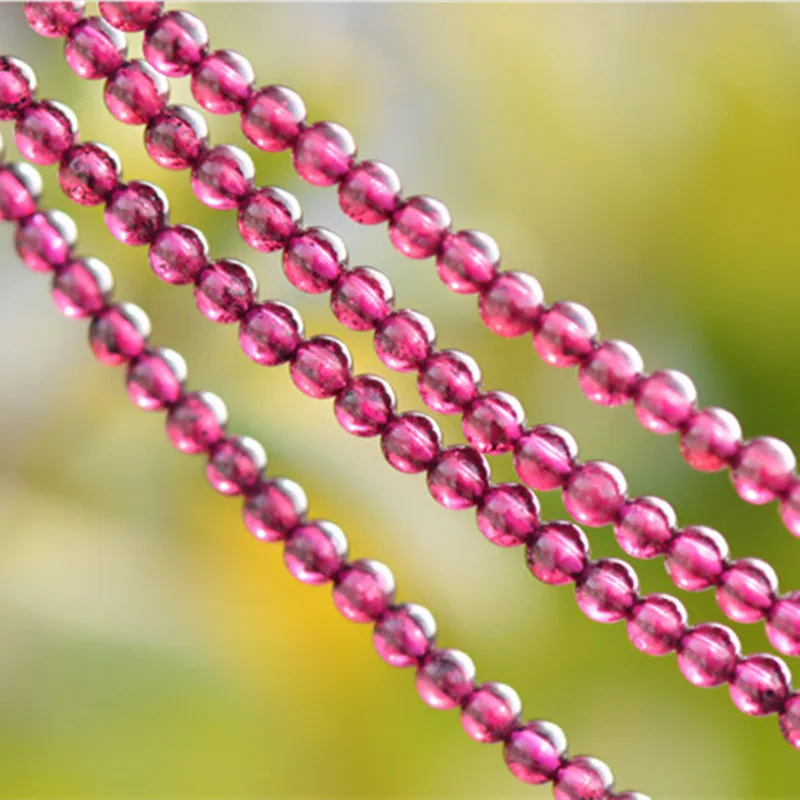 

Joanlyn Grade AA Natural Rhodolite Garnet Beads 2mm-5.8mm Rose Red Color NOT Dyed Smooth Polished Round 15 Inch Strand GA12