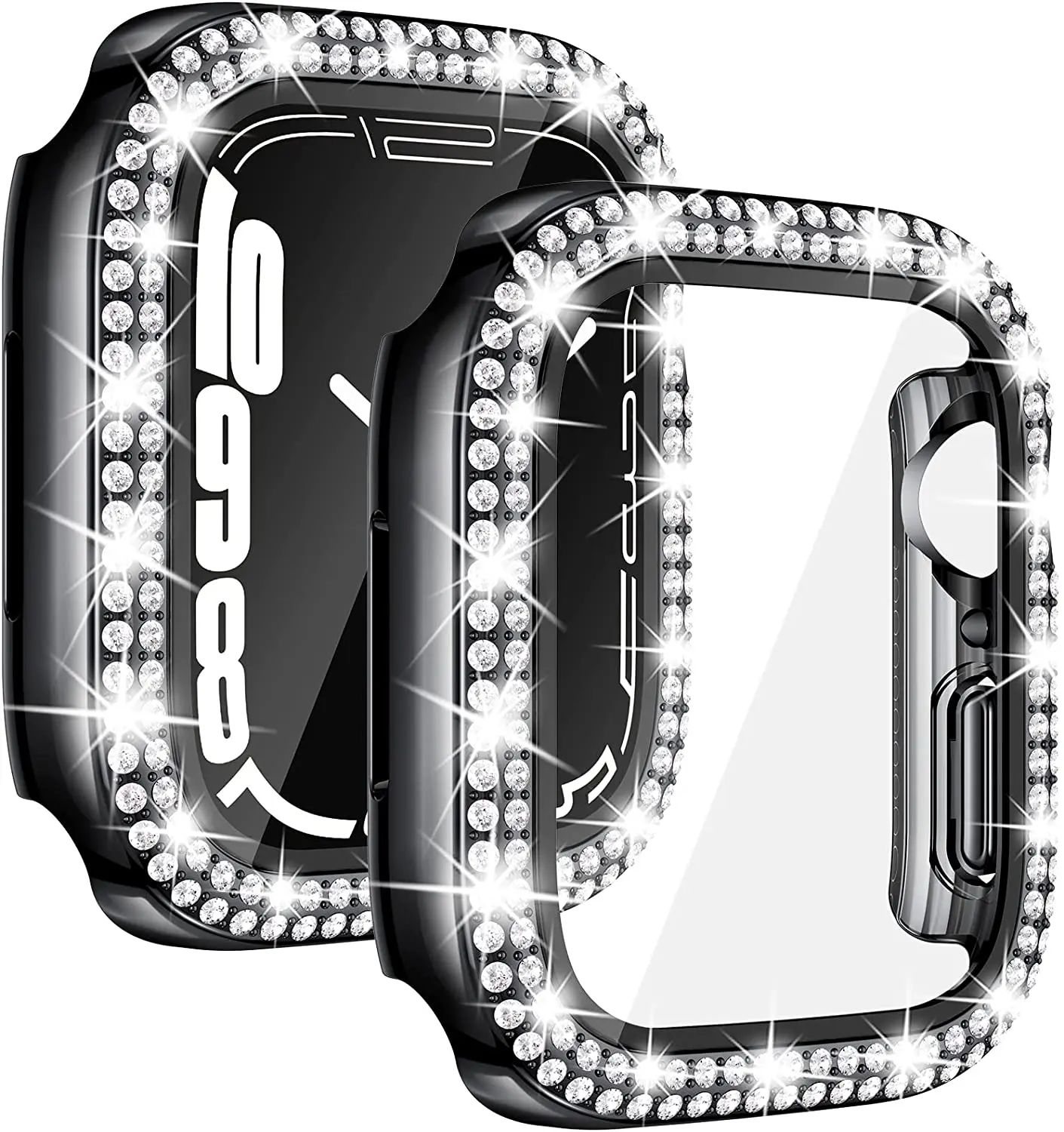 Luxury Diamond-Enhanced Tempered Glass Screen Protective Case