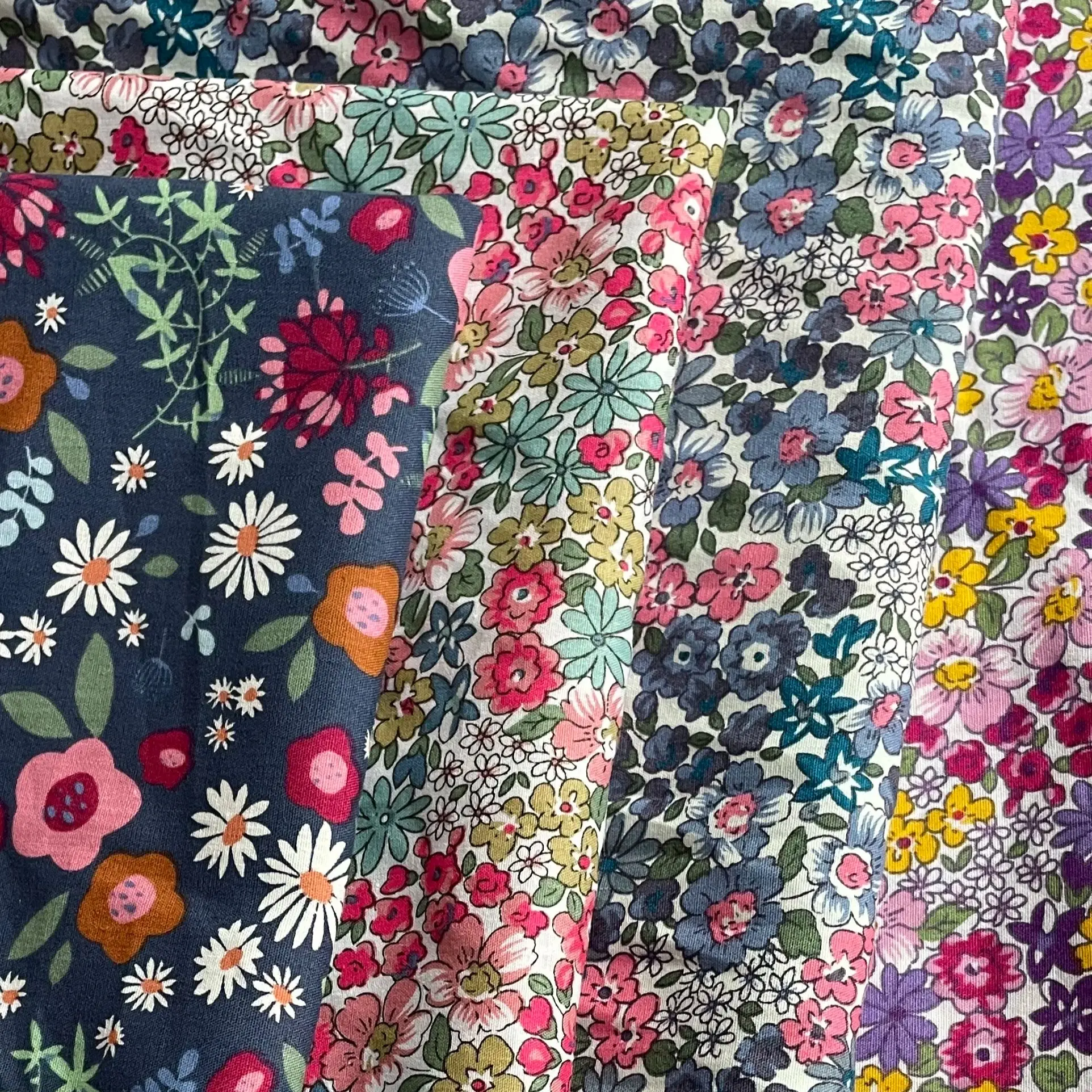 145X50cm Colorful Floral 100% Cotton Poplin 40S Tissun Liberty Fabric For Kids Baby Sewing Cloth Dresses Skirt DIY Handmade