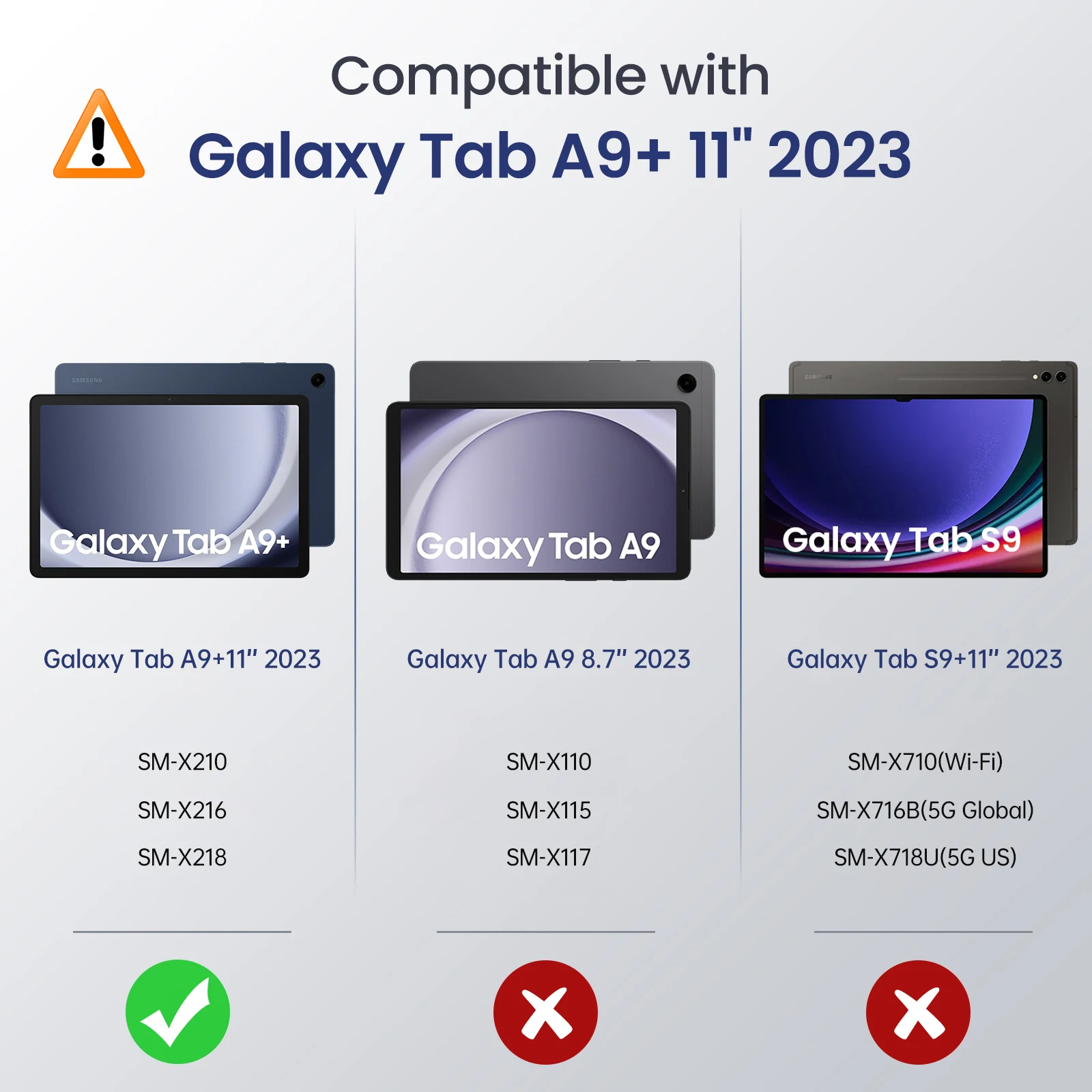 حافظة MoKo Fit Galaxy Tab A9 Plus مقاس 11 بوصة 2023 (SM-X210/X216/X218)، غطاء خلفي متين مقاوم للصدمات لكامل الجسم وشاشة مدمجة