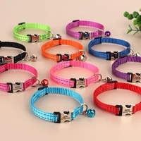 Personalized Cat Collar Reflective Nylon Dog Cats ID Collars With Bell Free Engraving for Cats Small Dogs Chihuahua 10 Colors 2