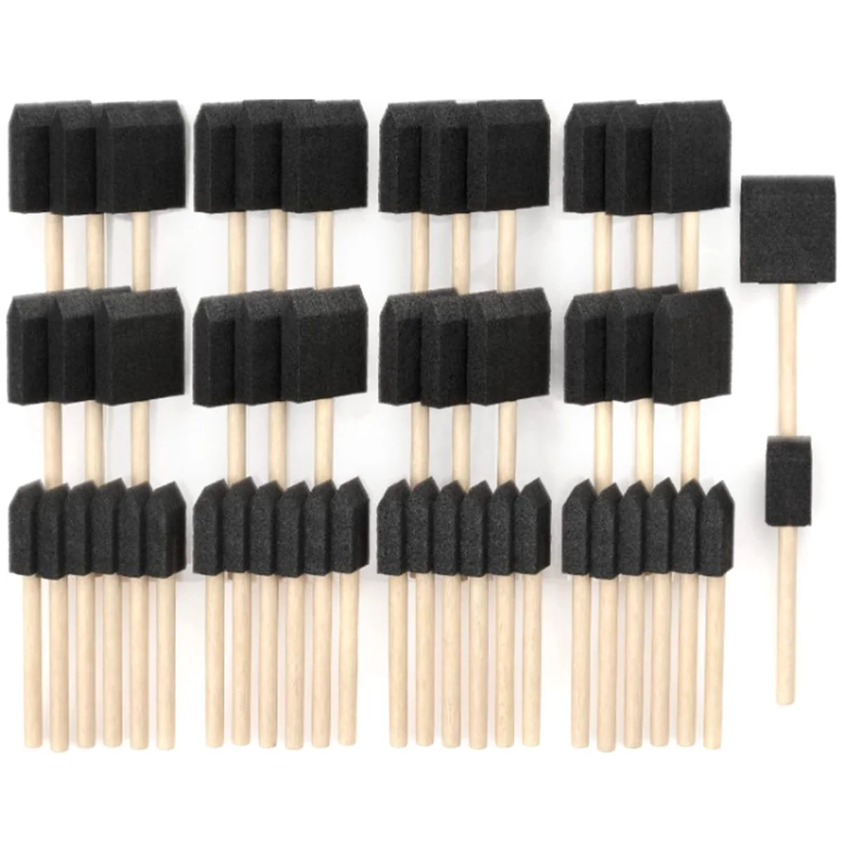 Set 10 Pennelli In Spugna Per Pittura - Manico In Legno, Testa Smussata Da 2,5 Cm, Lavabili E Riutilizzabili, Per Arte E Artigianato