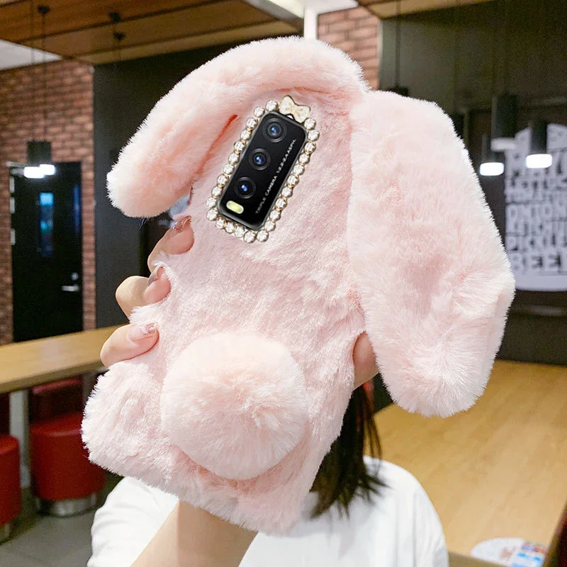 Luxurious Warm Plush Rabbit Fur Phone Case Cover