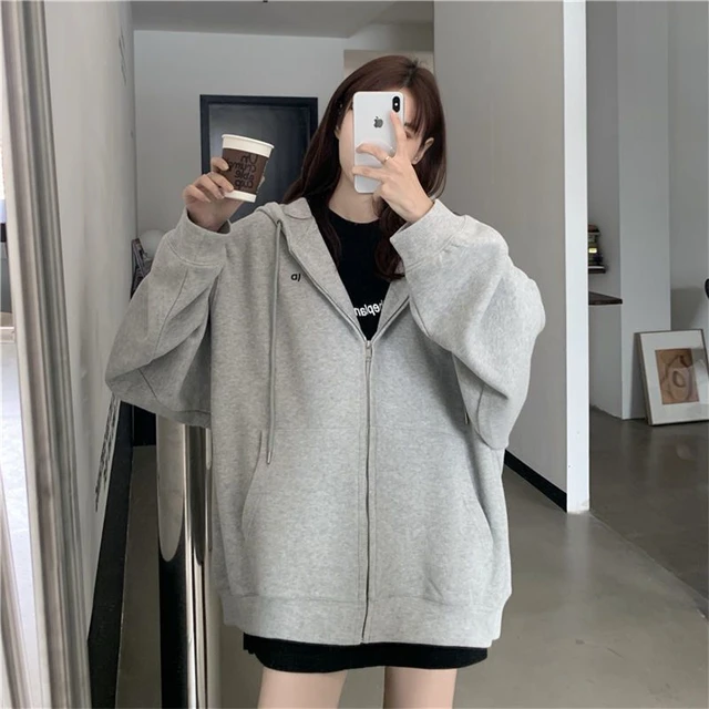 Half Zip Women Overzised Hoodie Thumb Hole Stand Collar Casual Sweatshirts  Long Sleeve Clothes Loose Fit Plus Size Daily Outfit - AliExpress