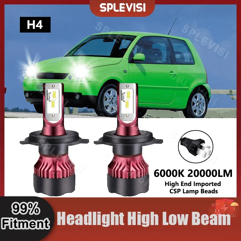 SPLEVISI Replace LED Headlight High Low Beam Bulbs 6000K Xenon White For VW LUPO 1998 1999 2000 2001 2002 2003 2004 2005 12x csp chips led headlight bulbs 9007 hb5 for ford e 350 econoline club wagon 1994 1995 1996 1997 1998 1999 2000 2001 2002