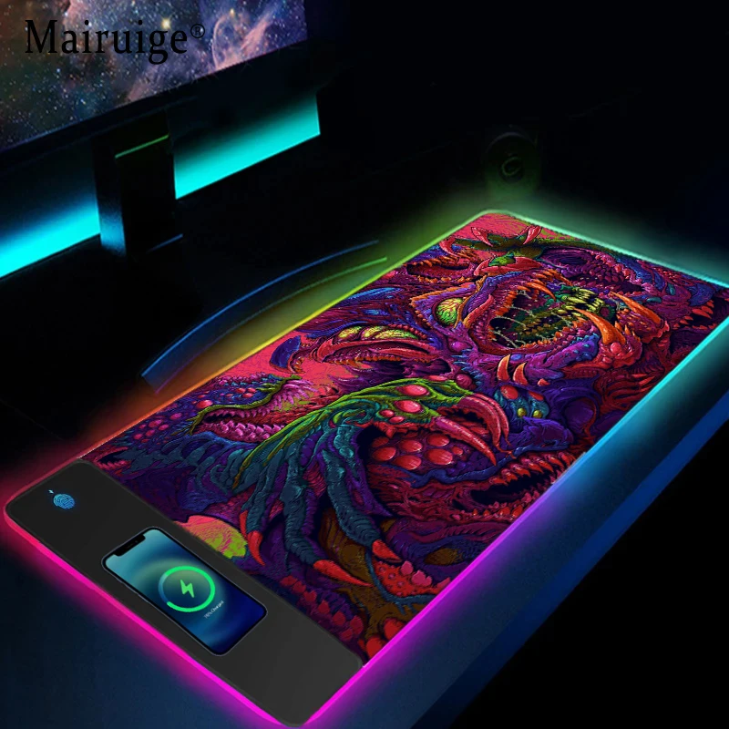 

Mairuige Hyperbeast Wireless Charging Mouse Pad Keyboard Mousepad Gamer Gaming Setup Accessories Desk Accessories Extended Pad