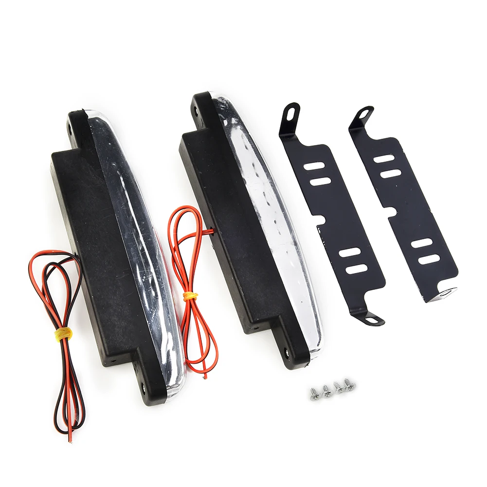 

2pcs 8-LED Daytime Running Lights Car Driving DRL Fog Lamp Super Bright 12V White LED, PC + Metal, 900mm Cable, 15517.835.6mm