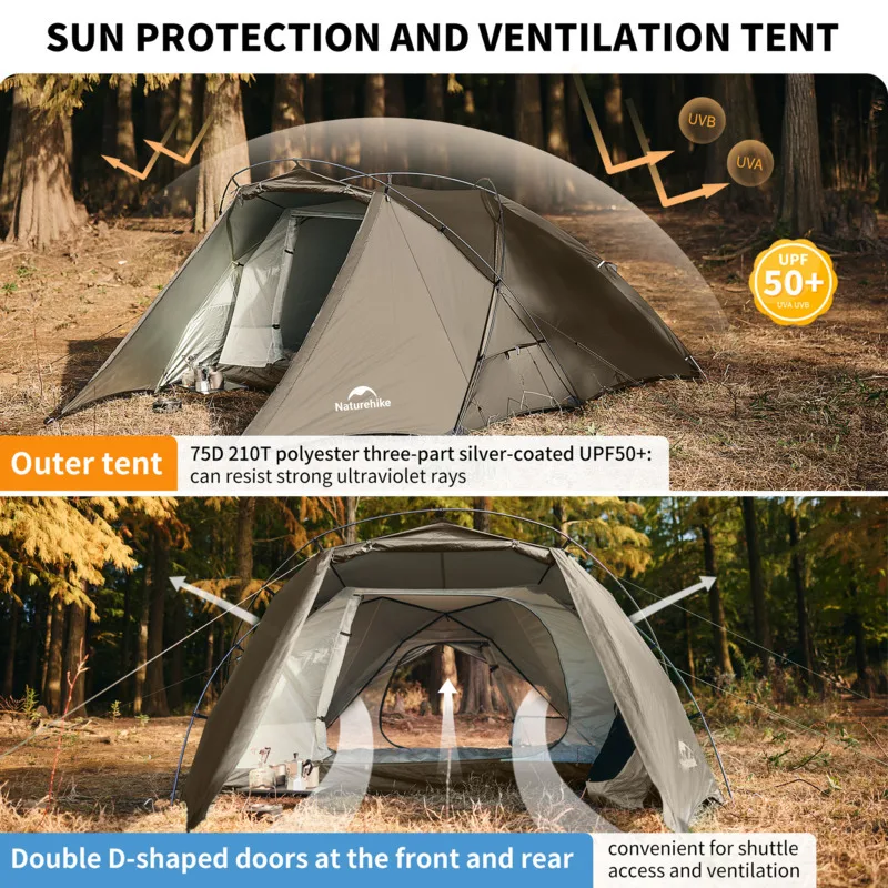 Naturehike Hillock 6 One Bedroom And One Living Room Tent