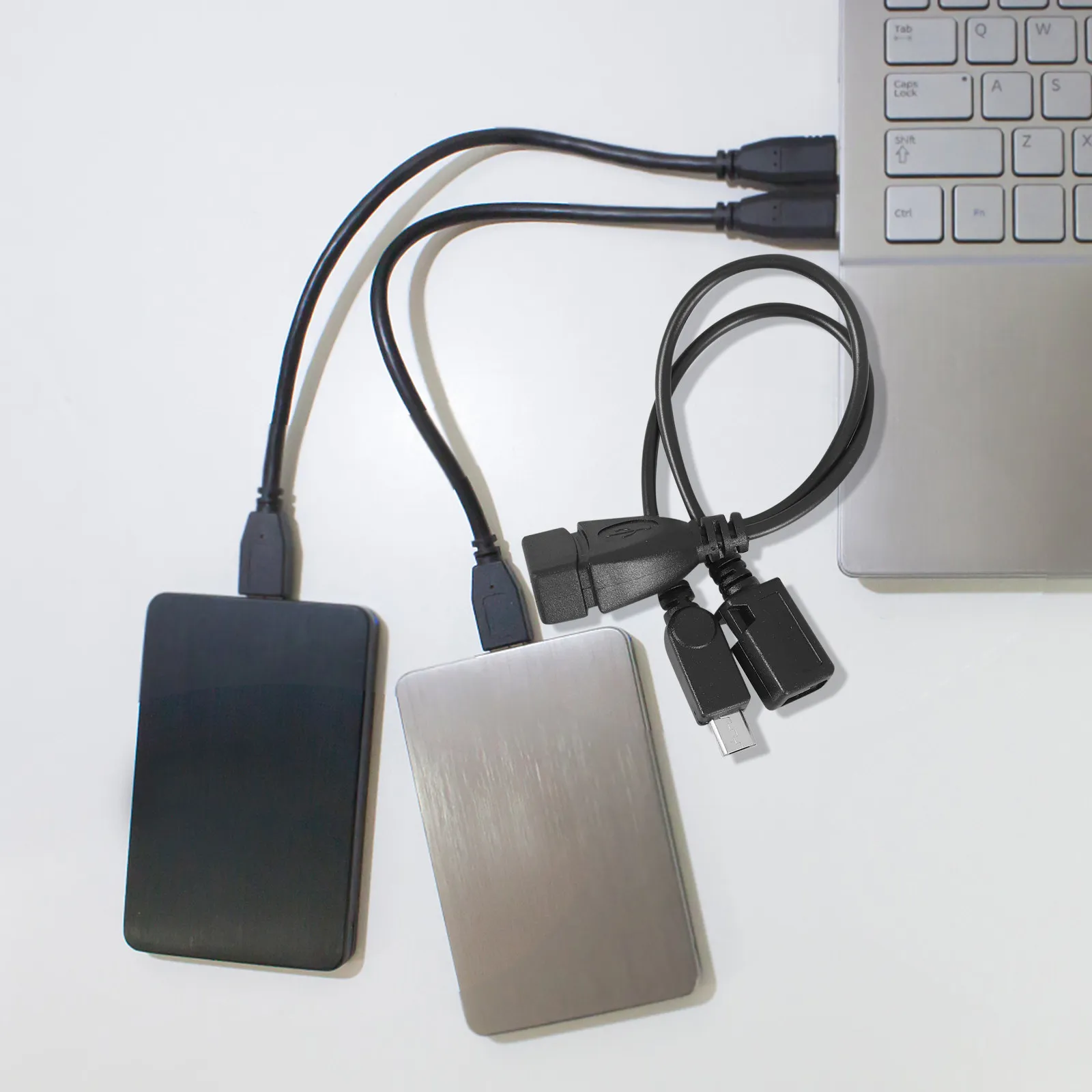 2개입 마이크로 USB to USB-A OTG 어댑터 케이블, 남성-여성 변환 컨버터, 휴대폰/태블릿용 OTG 데이터 케이블 어댑터, 휴대폰 액세서리