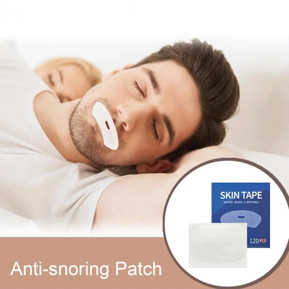 120Pcs 8cm Anti-Snoring Patch Nose Breathing Training Aid Sticker Mouth Breathing Corrector Easy To Use Snore Reduction Patch