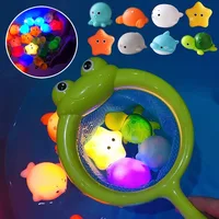 Baby Bath Swimming Pool Glowing Toy LED Light Bathtub Soft Rubber Float Induction Luminous Cute Animals Children Funny Gifts 1