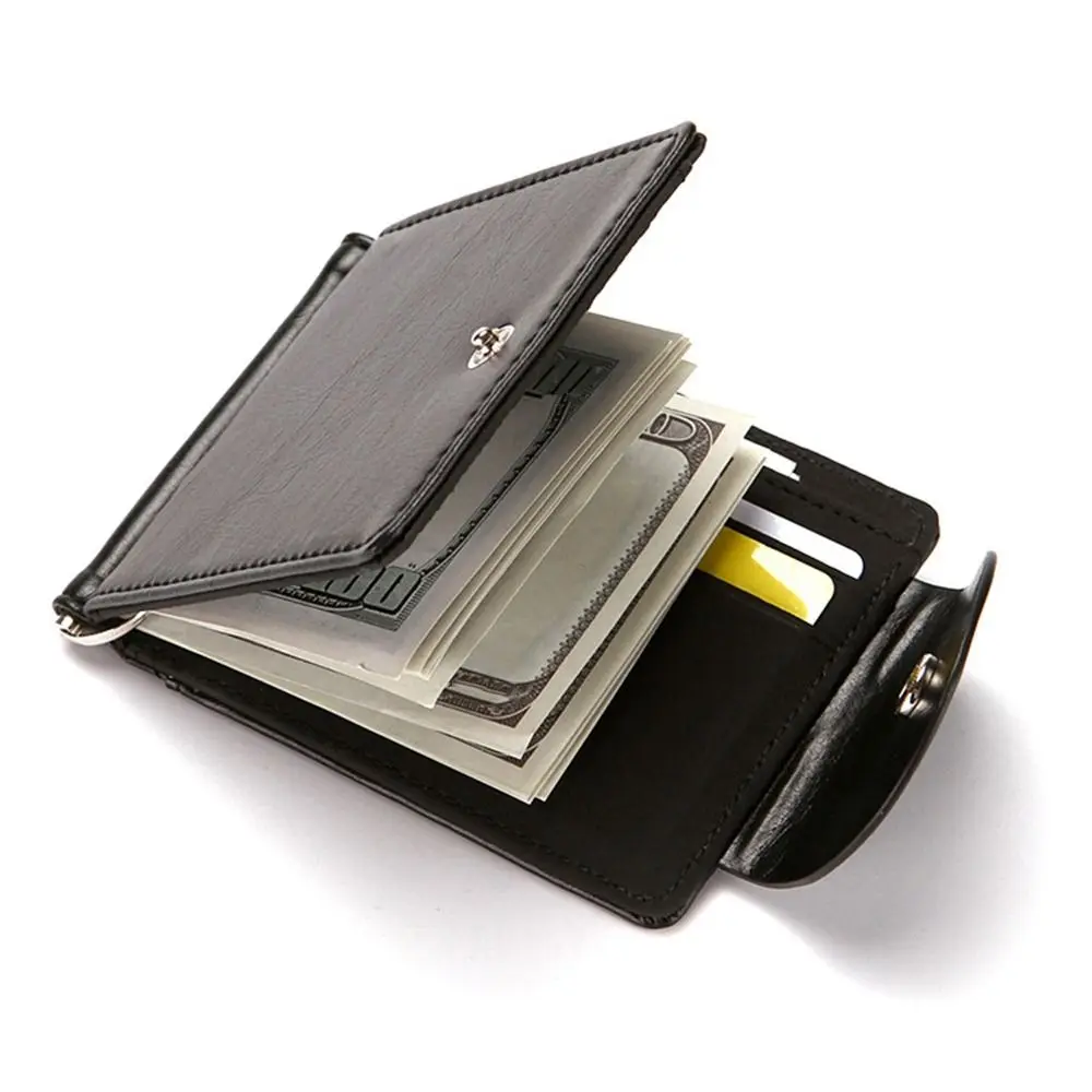 High Quality Multifunctional PU Leather Short Wallets Male Fashion Vintage Purse Hasp Coin Pouch Cards Holder Money Clips 3