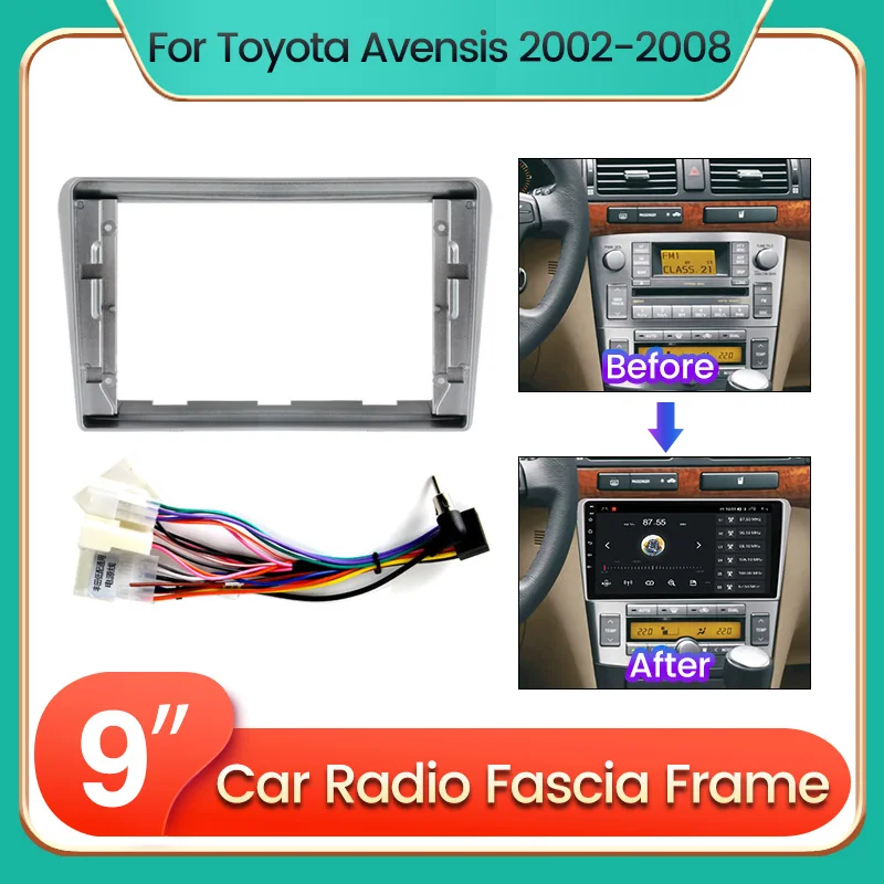 2din Car Radio Plastic Fascia Panel Frame For Toyota Avensis T25 T27