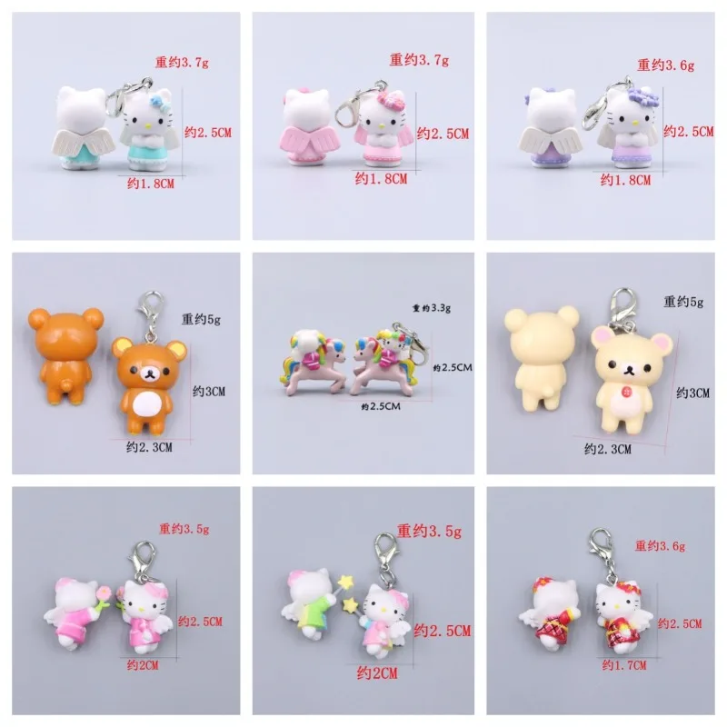 Hello Kitty Cartoon Keychain Bag Clothing Puller Phone Rope Necklace Accessories Pendant Kawaii Women Student Toy
