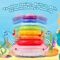 Baby Sensory Montessori Toys Rainbow Stacking Rings Toys With Sounds Montessori Early Learning Education Toy Gift 2