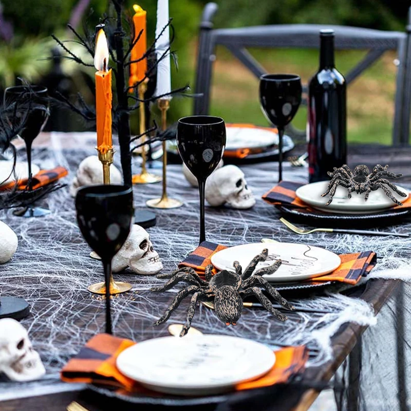 Plastic Fake Spider Simulated Insect Model Prank Joke Toys Halloween Party Home Decoration Horror Props Kids Trick or Treat Gift