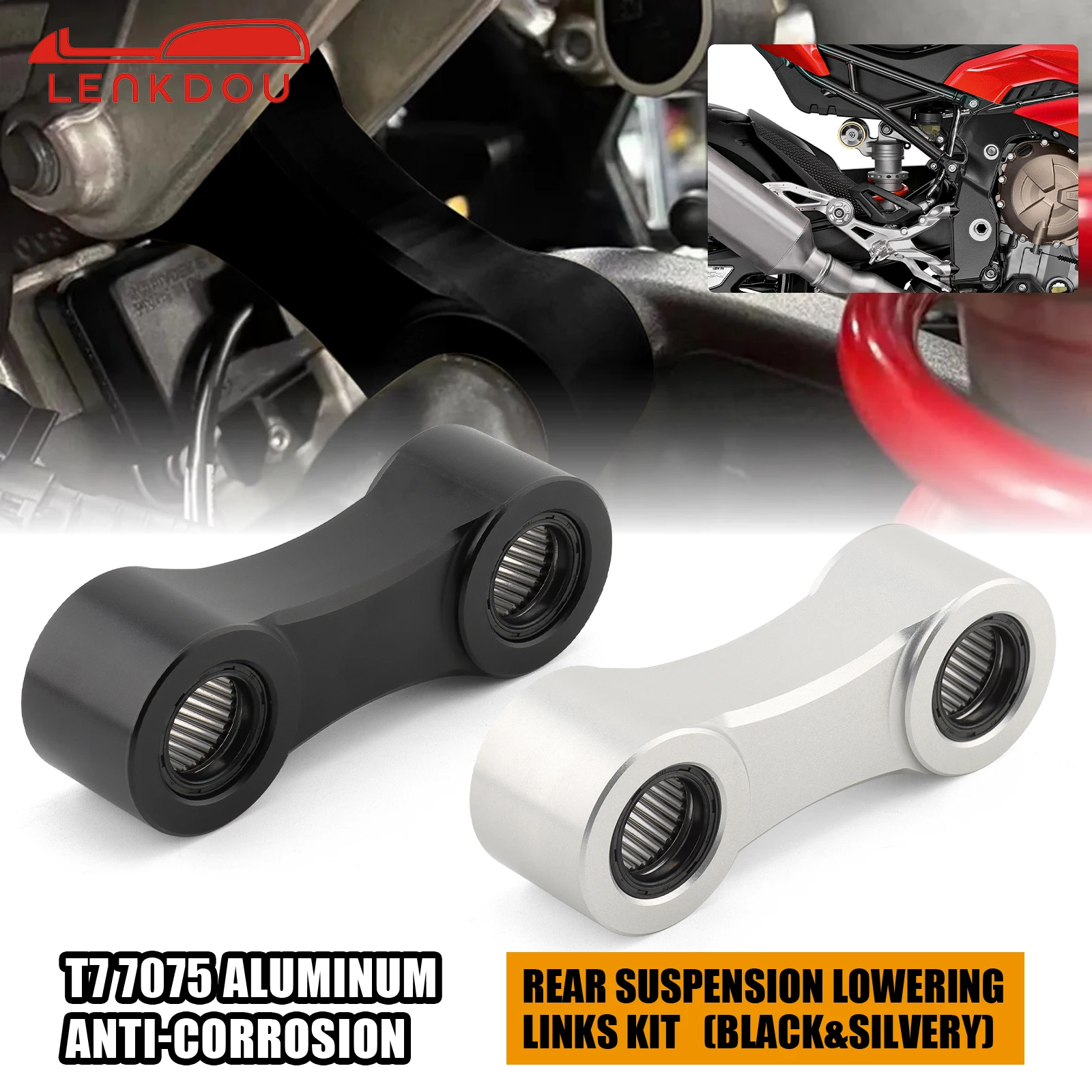 

Motorcycle Rear Suspension Lowering Links Kit For BMW S1000RR 2019-2023 S1000R 2021-2023 Moto Accessories T7 7075 Aluminum