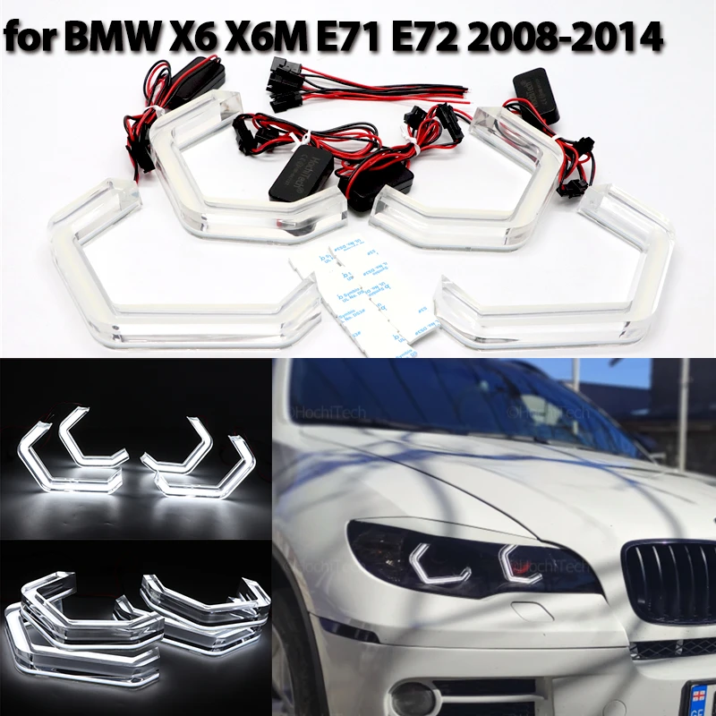 

LED Crystal Angel Eyes M4 Style DRL Halo Rings for BMW X6 X 6 M X6M E71 E72 2008-2014 Car Accessories