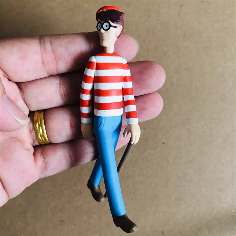 13Cm Cartoon Where'S Wally Action Figure Doll Hard Resin Kid Collection Waldo Model Toy
