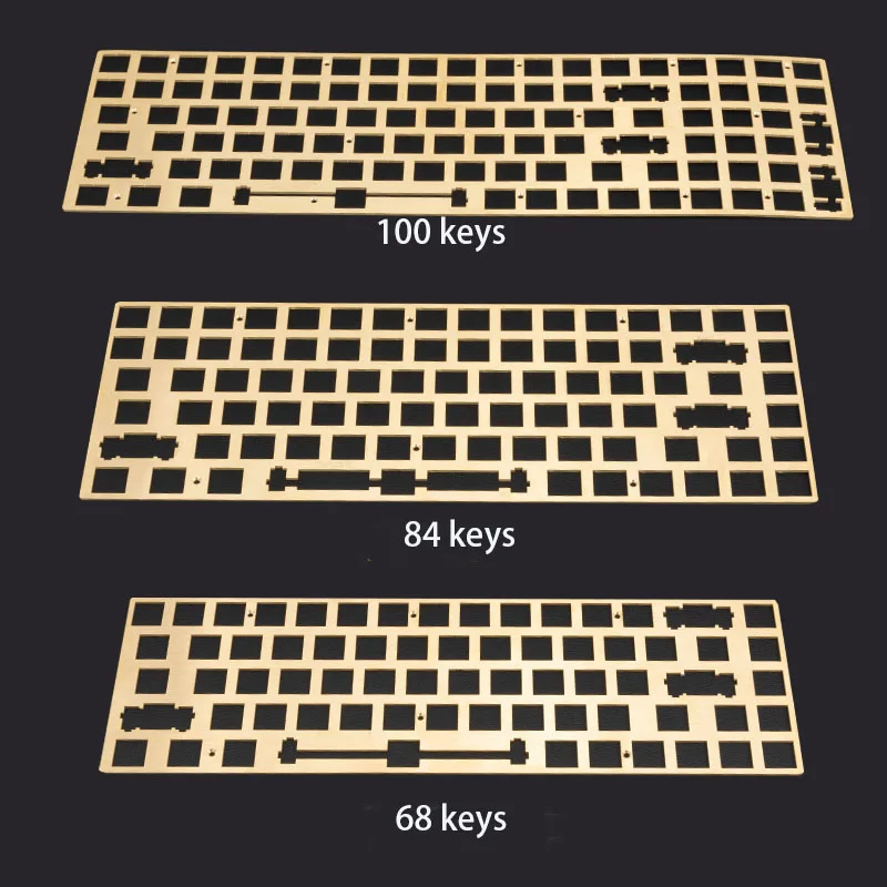 Placa de Teclado Mecânico 68 Teclas 84 Teclas 100 Teclas Placa de Posicionamento de Latão Superfície Escovada Personalizado Teclado Diy