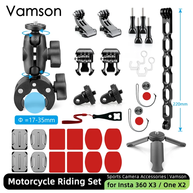 Vamson for Insta360 X3 One X2 Action Camera Motorcycle Accessories