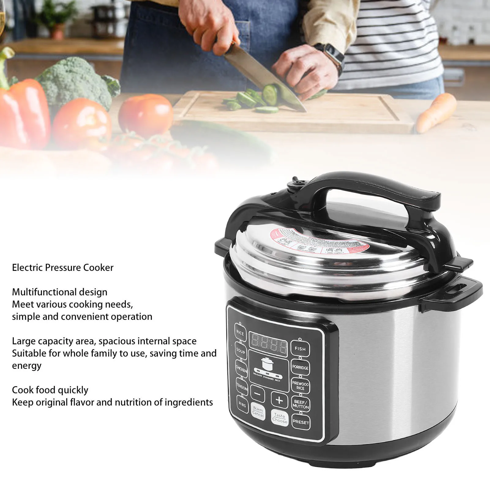 Electric Pressure Cooker 5L Large Capacity Smart Instant Multi Cooker for Rice Soup Porridge pressure cooker