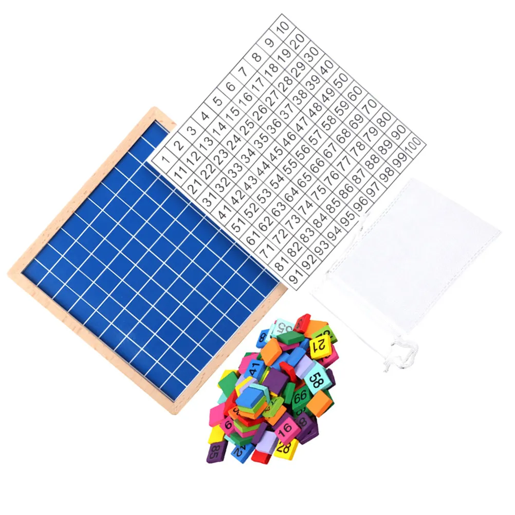 숫자판 교육용 나무판 1부터 100까지 다채로운 스타일 어린이 수학 인지력 창의력 퍼즐