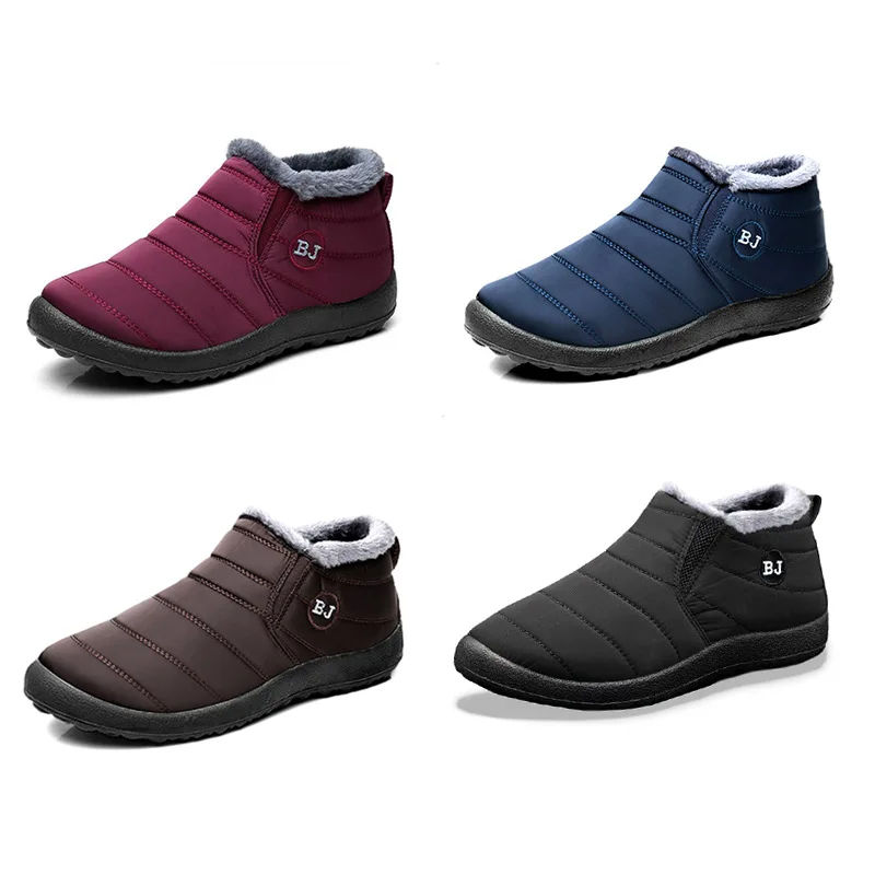 Women Boots Winter Shoes Women Ankle Botas Mujer Waterpoorf Snow Boots Female Slip on Flat Casual Shoes Plush Boots Plus Size
