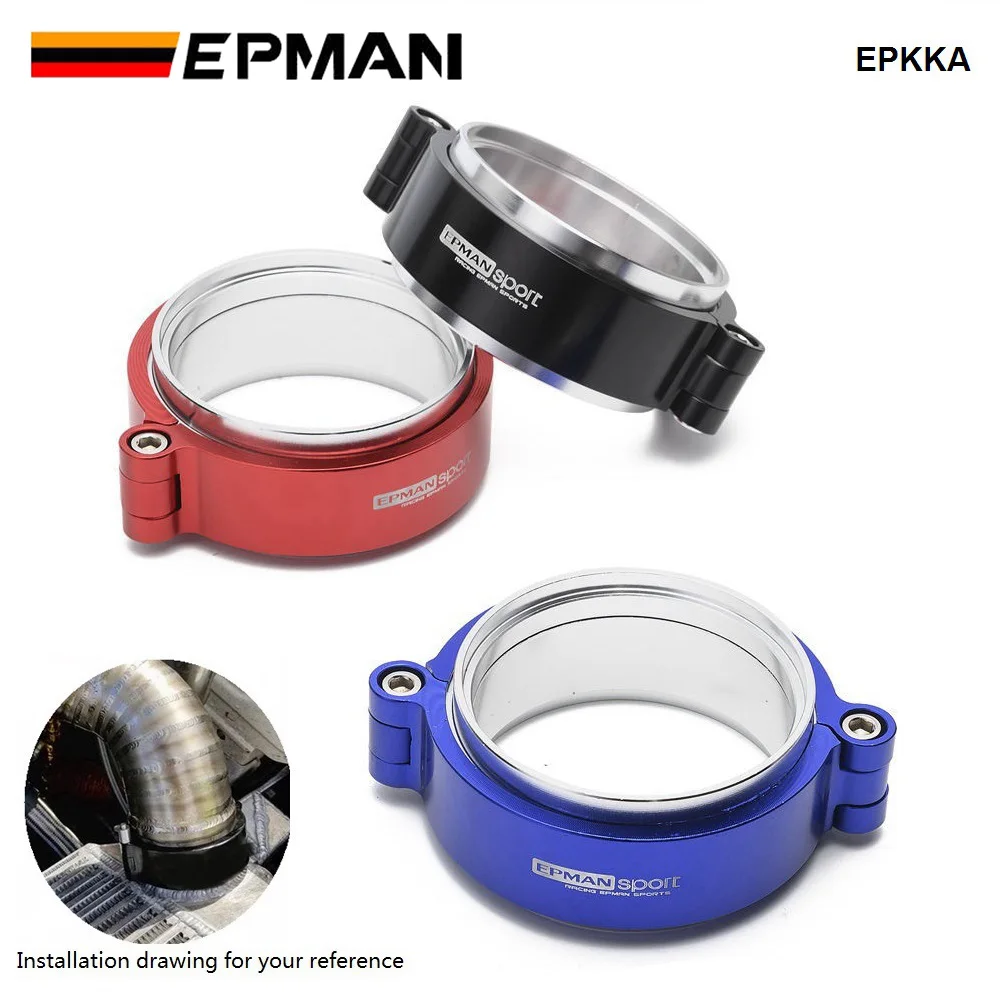 EPMAN HD Exhaust V-band Clamp Flange System Assembly Anodized Clamp For 3.5 4.0 OD Turbo Dump Pipe