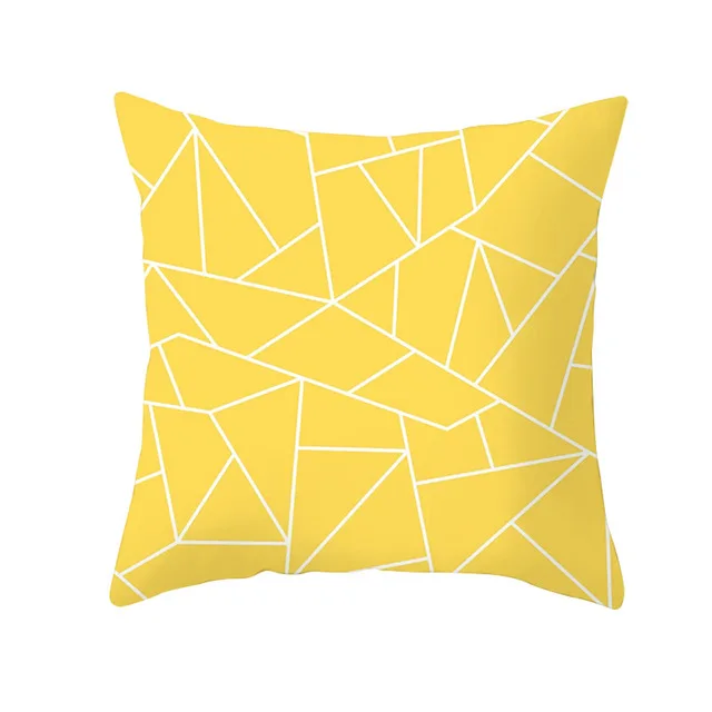 Yellow Black Geometric Pattern Square Cushion Cover Geometry Pillow Case Polyester Throw Pillows Cover For Home Decor 45x45cm 