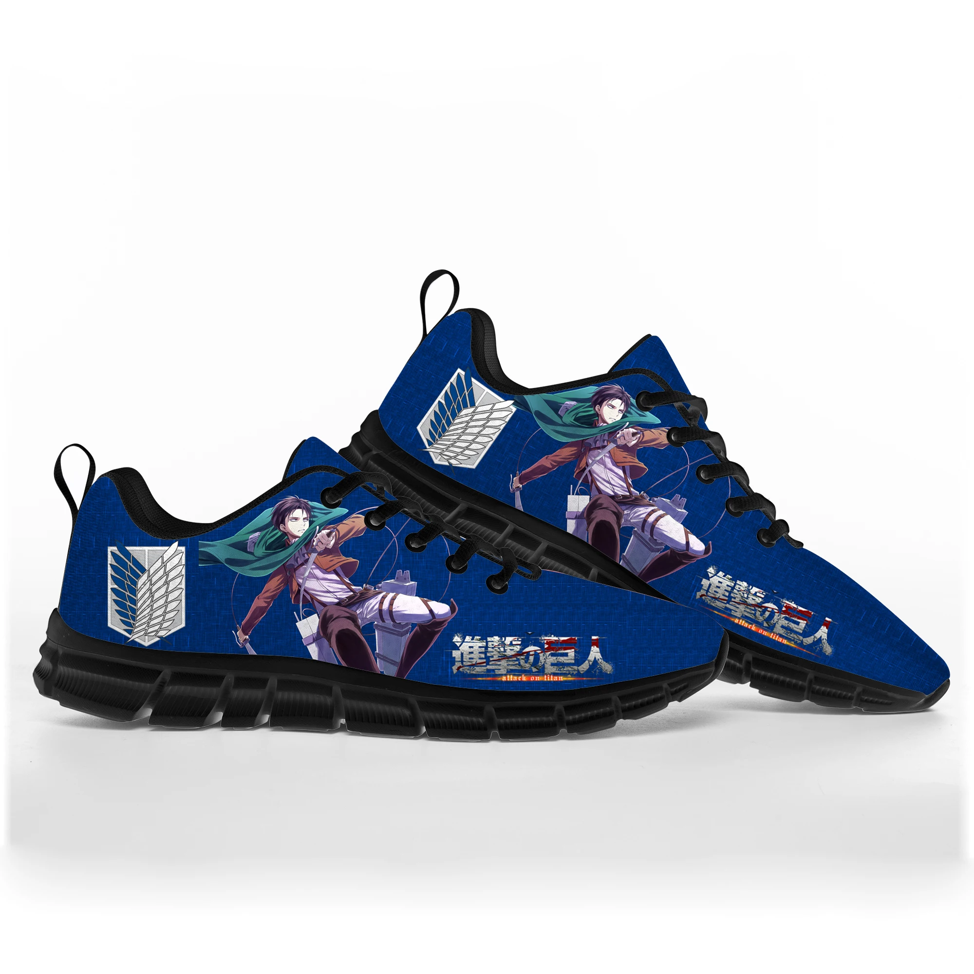 

Anime Attack on Titan Levi Ackerman Sports Shoes Mens Womens Teenager Kids Children Sneakers Custom High Quality Couple Shoe