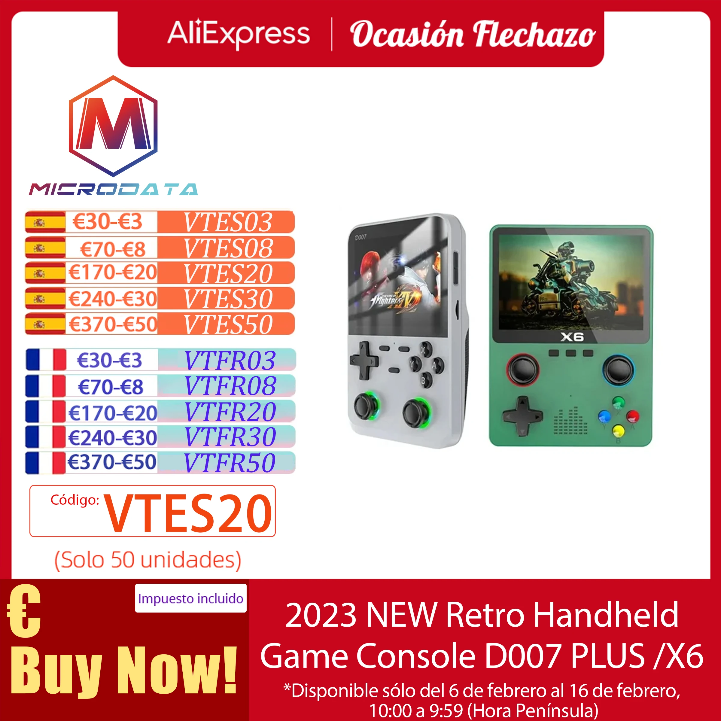 2023 Nuova Console Di Gioco Portatile Retrò D007 Plus /X6 Console Di Gioco, Schermo Ips Da 3.5 Pollici, Console Per Videogiochi Tascabile Con 10000 Gi