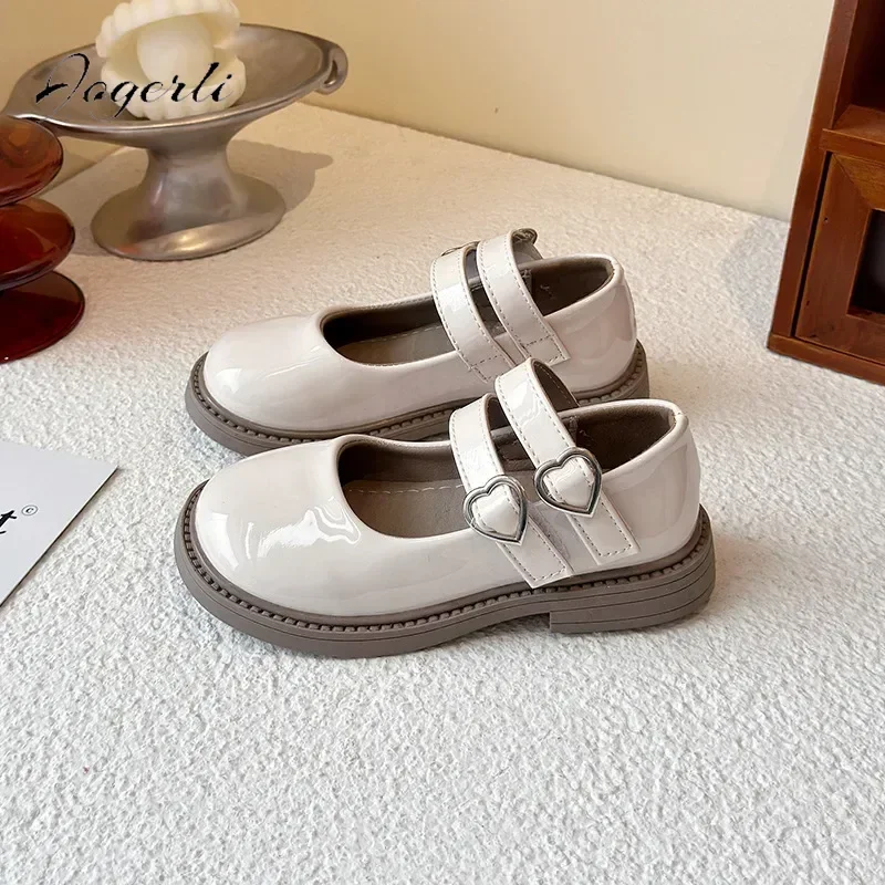 Girls Spring Autumn New Small Shoes Korean Princess School Student Loafer Flats Shoes Non-slip Soft Sole Size 26-36