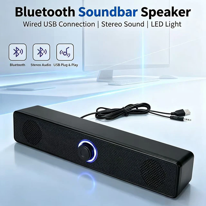 Portable Wireless Bluetooth Soundbar Speaker