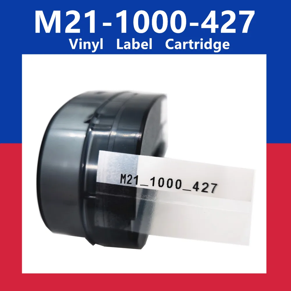 20 Packs M21-1000-427 Vinyl Label Maker Ribbon Cartridge Black On White For Brady BMP21 PLUS BMP21-LAB Labeller Printer